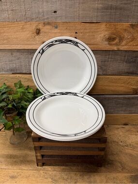 Set of 3 Black and White Corelle Soup/Pasta Bowls